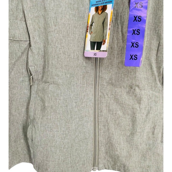 Hang Ten Womens Jacket Size XS Gray UPF‎ 50 Zipper Pockets Hiking Full Zip - Picture 10 of 12